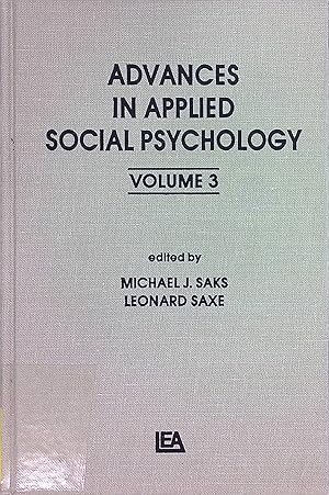 Bild des Verkufers fr Advances in Applied Social Psychology: Volume 3 zum Verkauf von books4less (Versandantiquariat Petra Gros GmbH & Co. KG)