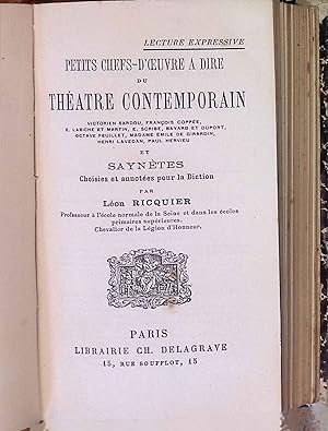 Seller image for Petits Chefs-D'Oeuvre a Dire du Theatre Contemporain. for sale by books4less (Versandantiquariat Petra Gros GmbH & Co. KG)