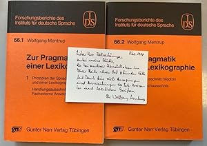 [ 2 Bde. ] Zur Pragmatik einer Lexikographie. Bd. 1: Prinzipien der Sprachforschung und einer Lex...