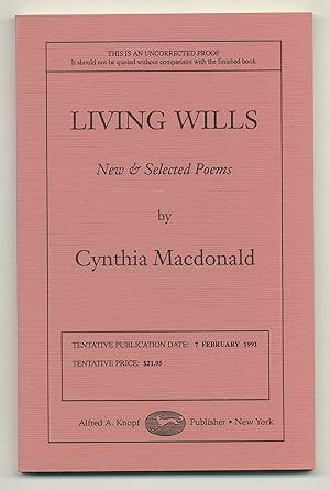 Bild des Verkufers fr Living Wills: New and Selected Poems zum Verkauf von Between the Covers-Rare Books, Inc. ABAA