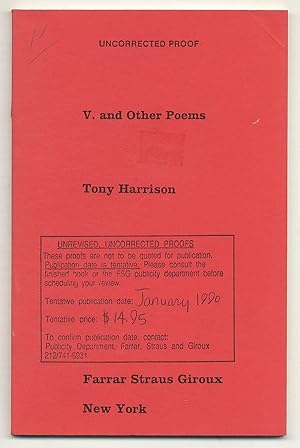 Imagen del vendedor de V. and Other Poems a la venta por Between the Covers-Rare Books, Inc. ABAA