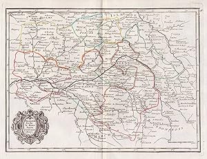 Bild des Verkufers fr Orleanois perche le Mans Anjou Tourraine Berry" - Orleans Le Perche Anjou Berry Touraine Tours France carte Karte map zum Verkauf von Antiquariat Steffen Vlkel GmbH