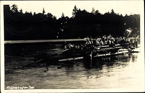 Foto Ansichtskarte / Postkarte Floßfahrt auf der Isar