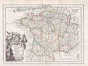 Bild des Verkufers fr La France divisee en ses 37 Gouvernements Militaires" - France Frankreich carte Karte map zum Verkauf von Antiquariat Steffen Vlkel GmbH