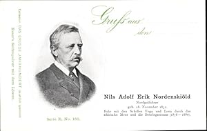 Ansichtskarte / Postkarte Nild Adolf Erik Nordenskiöld, Nordpolfahrer, Portrait, Reklame, Esser's...