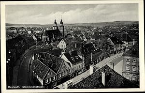 Ansichtskarte / Postkarte Bayreuth in Oberfranken, Maximilianstraße, Kirche, Stadt