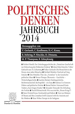 Imagen del vendedor de Politisches Denken. Jahrbuch 2014. a la venta por moluna