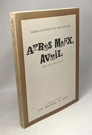 Seller image for Aprs Marx Avril for sale by crealivres
