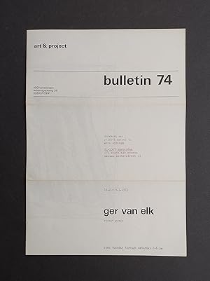 Art & Project Bulletin nr. 74 - Ger van Elk - Recent works