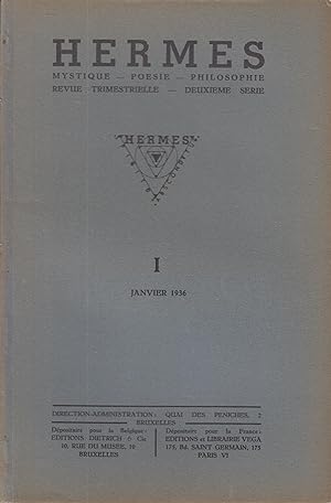 Image du vendeur pour Hermes. Revue Trimestrielle. Mystique - Poesie - Philosophie. N 1 - Deuxime srie. janvier 1936 mis en vente par PRISCA