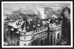 Ansichtskarte Stuttgart, Brandkatastrophe Altes Schloss 1931