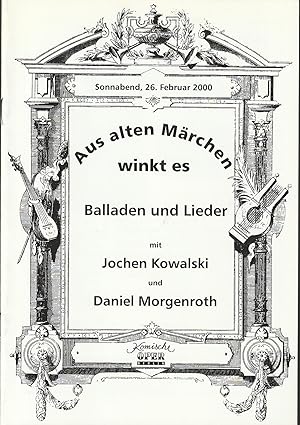 Seller image for Programmheft AUS ALTEN MRCHEN WINKT ES 26. Februar 2000 for sale by Programmhefte24 Schauspiel und Musiktheater der letzten 150 Jahre