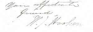 Seller image for [Sir William Jackson Hooker, biologist, first Director of the Royal Botanic Gardens at Kew.] Autograph Signature in valediction to letter. for sale by Richard M. Ford Ltd