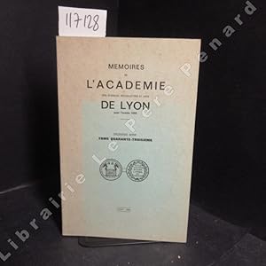 Image du vendeur pour Mmoires de l'Acadmie des Sciences, Belles-Lettres et Arts de Lyon pour l'anne 1988 mis en vente par Librairie-Bouquinerie Le Pre Pnard