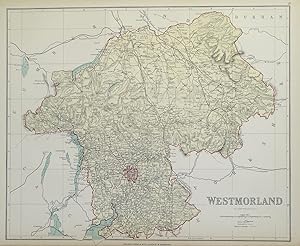 Antique Map WESTMORLAND, CUMBRIA, Edward Weller c1870