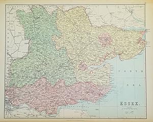 Antique Map ESSEX, John Bartholomew Original c1870