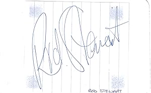 Bild des Verkufers fr [ Rod the Mod : Rod Stewart [Sir Roderick David Stewart], popular singer.] Good bold Autograph Signature. zum Verkauf von Richard M. Ford Ltd