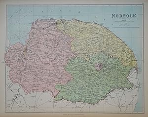 Antique Map NORFOLK, Edward Weller Original c1870