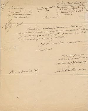 François BUDAN DE BOISLAURENT mathématicien lettre autographe signée