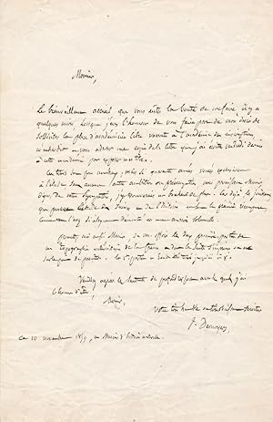 Jules DESNOYERS géologue archéologue lettre autographe signée