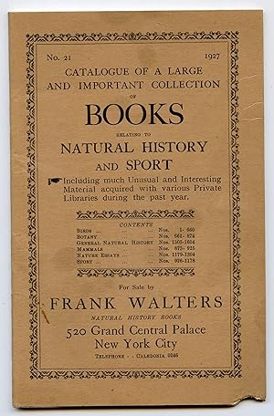 Catalogue of a Large and Important Collection of Books Relating to natural History and Sport, 1927