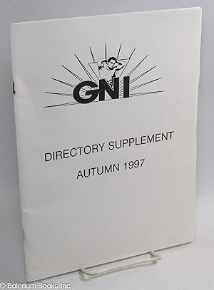 Bild des Verkufers fr GNI: Directory Supplement Autumn 1997 zum Verkauf von Bolerium Books Inc.