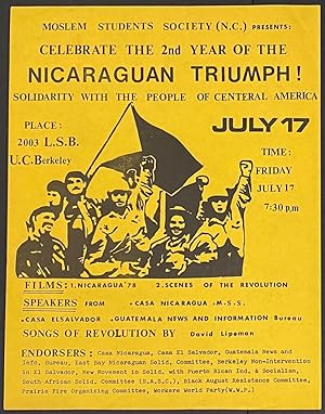 Moslem Students Society (N.C.) presents: Celebrate the 2nd year of the Nicaraguan triumph! Solida...