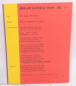 Seller image for Dream Satisfaction: no. 7; Blue Angels, Move Over! [broadside] initialed for sale by Bolerium Books Inc.