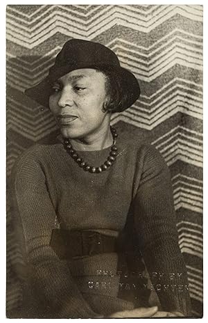 Postcard-size Portrait photograph of Zora Neale Hurston