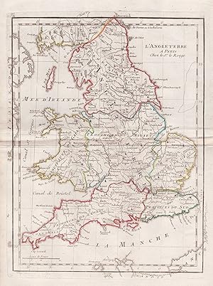 Bild des Verkufers fr L'Angleterre" - England Great Britain London Wales Grobritannien Karte map zum Verkauf von Antiquariat Steffen Vlkel GmbH