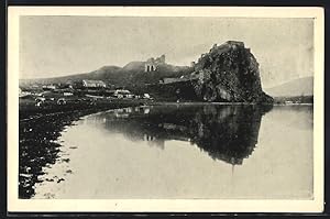 Image du vendeur pour Ansichtskarte Hrad Devin, Blick auf die Felsenruine vom Wasser aus mis en vente par Bartko-Reher