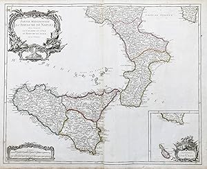 Seller image for Partie Meridionale du Royaume de Naples. / Supplement pour l'Isle de Malte" - Sicilia Sizilien Sicily island Napoli Naples Neapel Italia Italy Italien / Malta for sale by Antiquariat Steffen Vlkel GmbH