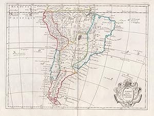 "Amerique Meridionale" - South America Südamerika Paraguay Chile Peru Argentina Argentinien Karte...
