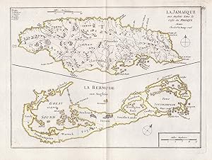 "La Jamaique / La Bermude" - Jamaica Jamaika Bermudas Bermuda island Karte map