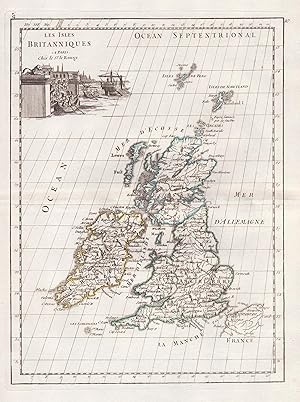 "Les Isles Britanniques" - British Isles Great Britain England Wales Scotland Ireland Karte map