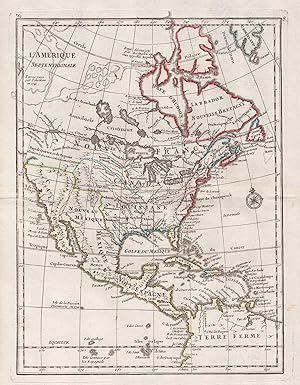 "L'Amerique septentrionale" - America Amerika continent United States New Mexico Florida Californ...