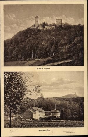 Seller image for Ansichtskarte / Postkarte Eddigehausen Bovenden in Niedersachsen, Burg Plesse, Ruine, Hotel Mariaspring for sale by akpool GmbH
