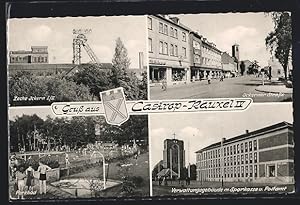 Ansichtskarte Castrop-Rauxel, Kohle Zeche Ickern I/II, Parkbad, Ickerner Strasse