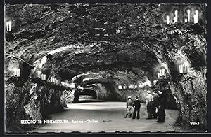 Ansichtskarte Hinterbrühl, Seegrotte, Barbara-Stollen von Kerzen beleuchtet