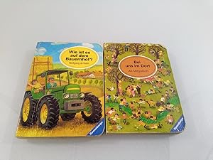 Bild des Verkufers fr Konvolut 2 Mini-Bcher: Bei uns im Dorf. Wimmelbuch; Wie ist es auf dem Bauernhof? zum Verkauf von SIGA eG