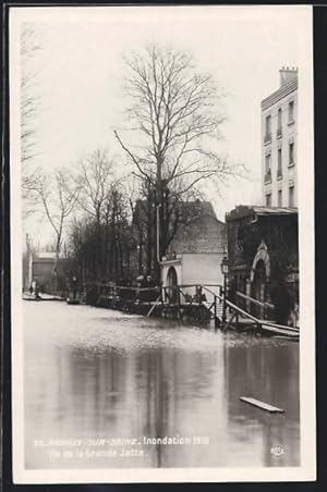 Carte postale Neuilly-sur-Seine, Crue de la Seine 1910, Ile de la Grande Jatte