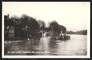 Carte postale Saint-Cloud, Inondations Janvier 1910, Quai Sadi Carnot