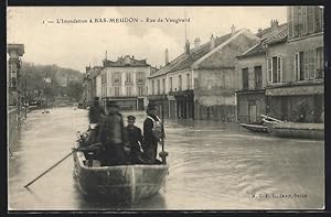 Carte postale Bas-Meudon, L`Inondation, Rue de Vaugirard