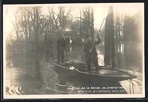 Carte postale Neuilly-sur-Seine, Crue de la Seine 1910, Boulevard Richard Wallace