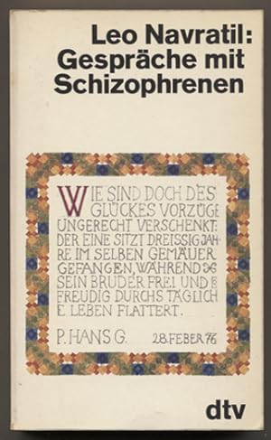 Bild des Verkufers fr Gesprche mit Schizophrenen. (= dtv Nr. 1404.) zum Verkauf von Antiquariat Neue Kritik
