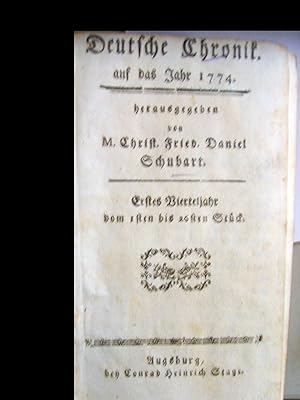 Deutsche Chronik auf das Jahr 1774. Hrsg. v. Ch.F.D. Schubart.