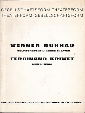 Bild des Verkufers fr Gesellschaftsform-Theaterform -Werner Ruhau, Ferdinand Kriwet - Multiperspektivisches Theater, Mixed Media zum Verkauf von Graphem. Kunst- und Buchantiquariat