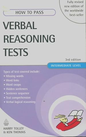 Bild des Verkufers fr How to pass verbal reasoning tests - Harry Tolley zum Verkauf von Book Hmisphres
