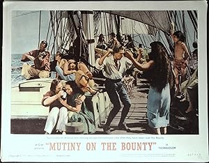 Bild des Verkufers fr Mutiny on the Bounty Lobby Card #7 1962 the mutinous crew celebrates! zum Verkauf von AcornBooksNH