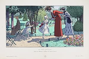 Au pré catelan. Robes de fillettes et tailleurs de Jeanne Lanvin (pl.55, La Gazette du Bon ton, 1...